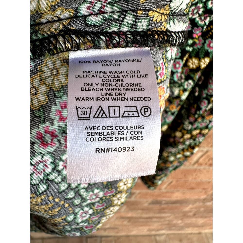 Loft Womens Multicolor Floral Print Dolman Sleeve V-Neck Summer Dress Size Small - Picture 3 of 5